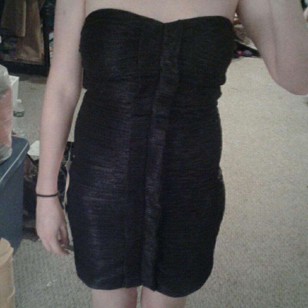 Strapless Dark Blue shimmer Dress